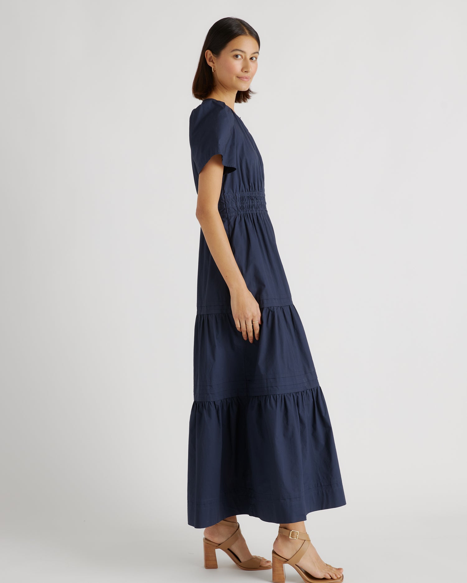Sofia | Tiered Cotton Poplin Maxi Dress