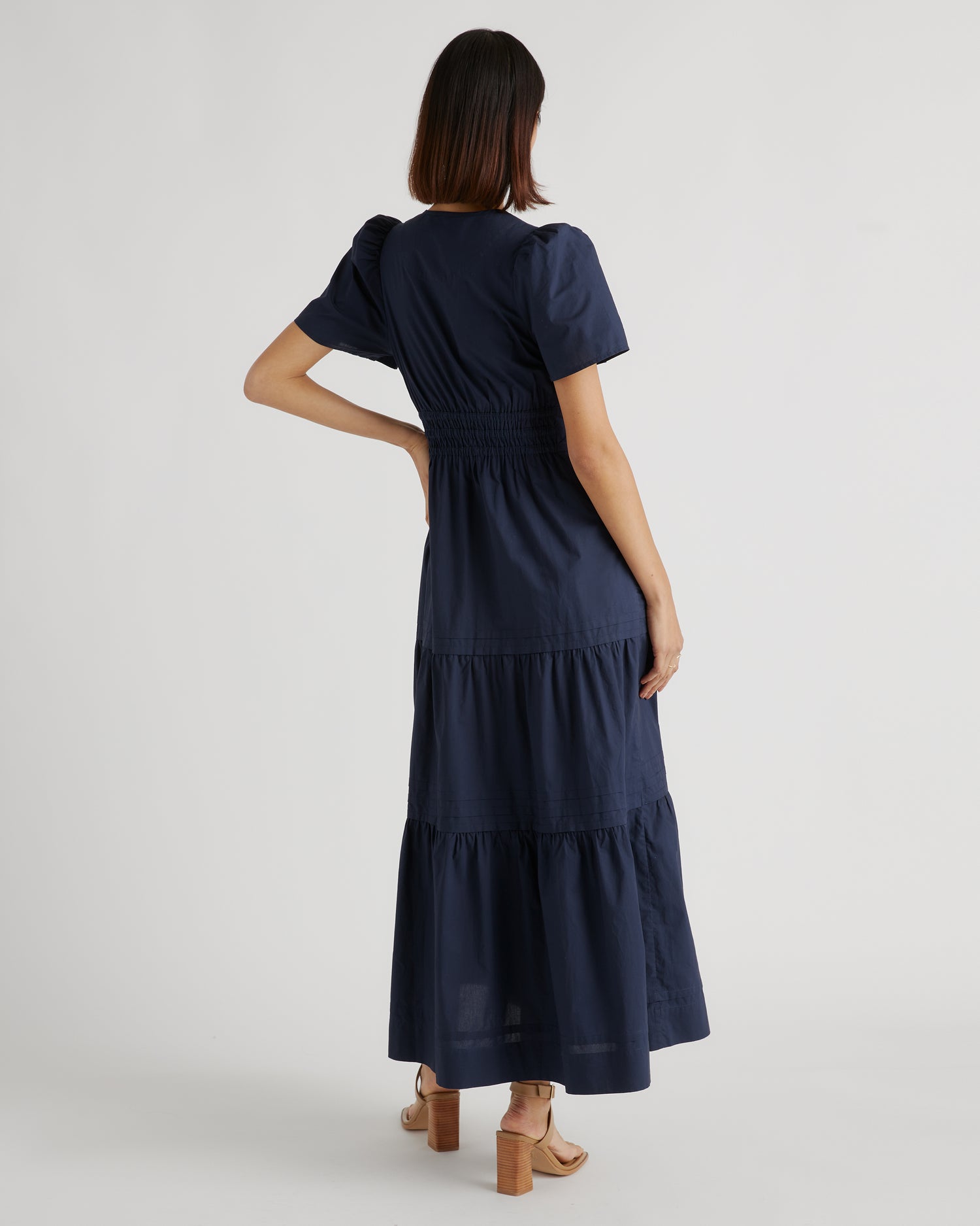 Sofia | Tiered Cotton Poplin Maxi Dress