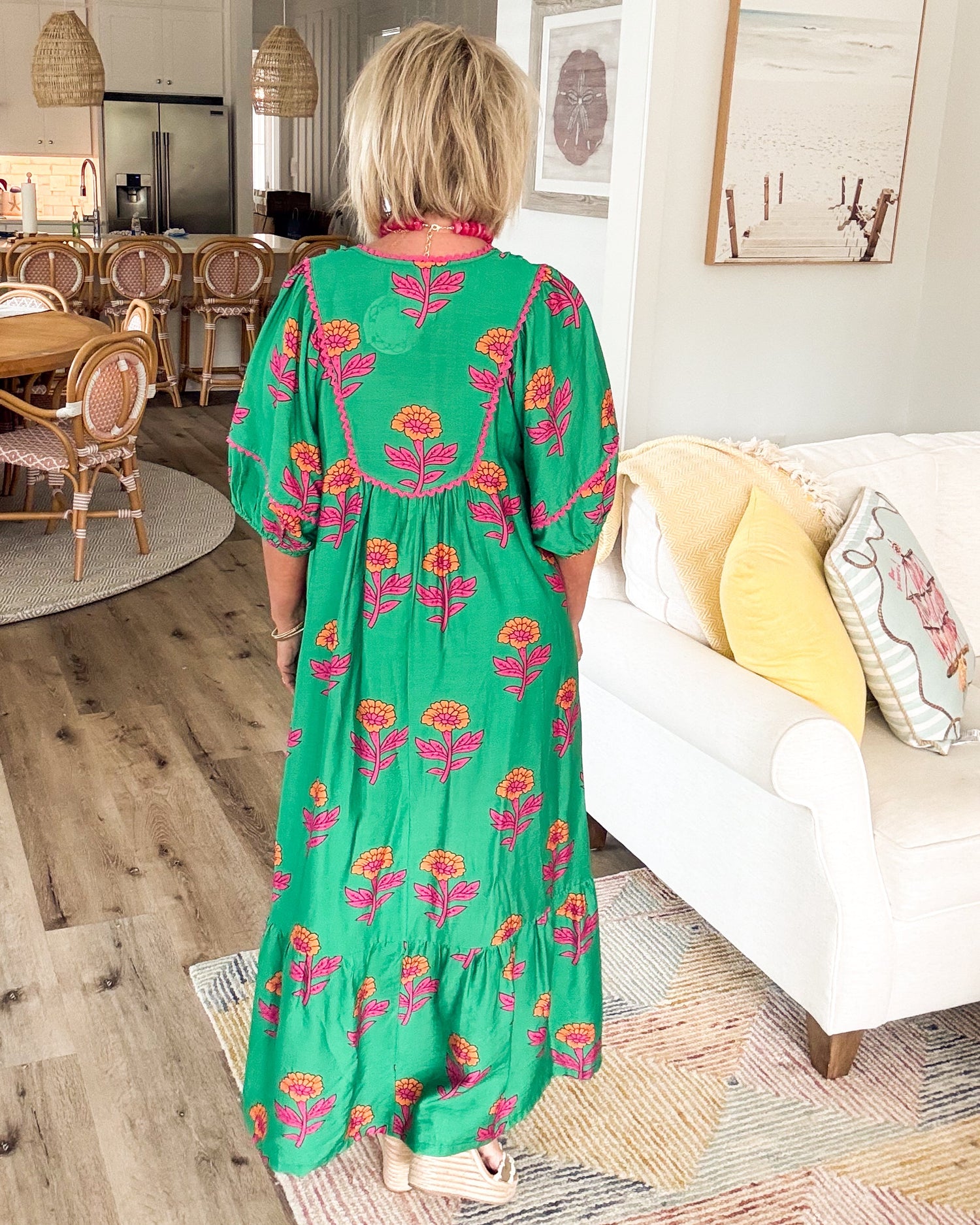 Camille | Garden Floral Tiered Midi Dress