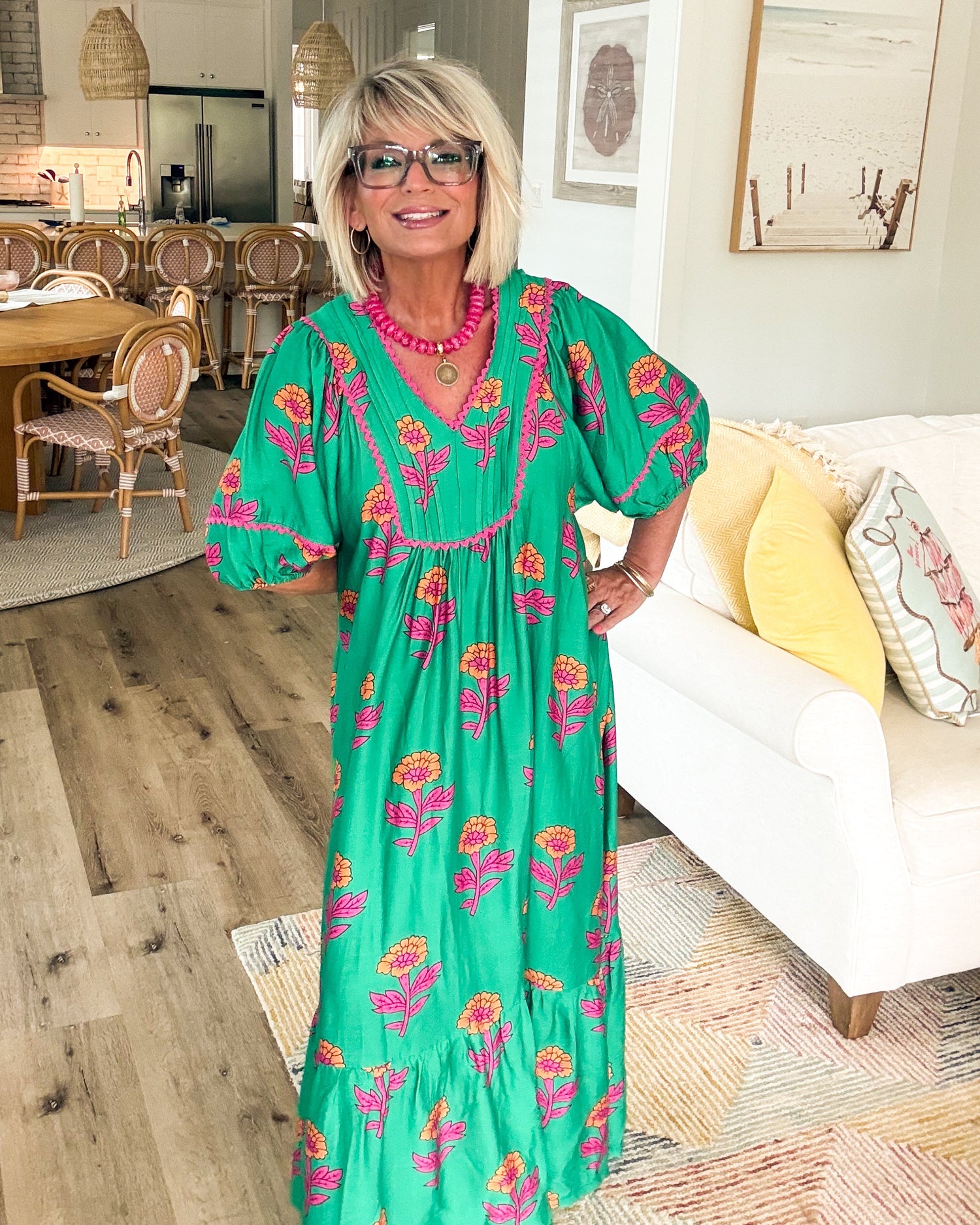 Camille | Garden Floral Tiered Midi Dress